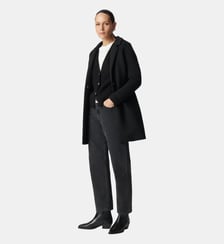 Manteau mi-long en néoprène capuche amovible Ikks