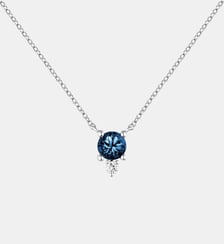 Pendentif en or blanc 9 carats avec saphir et diamant Aristocrazy