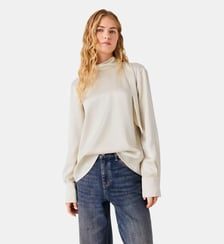 Blouse en satin à dos drapé Maje
