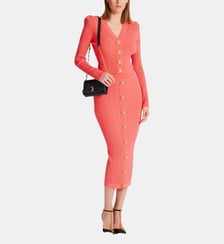 Jupe midi en maille torsadée Balmain