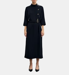 Robe midi à col montant et boutons dorés - CAPU Gerard Darel
