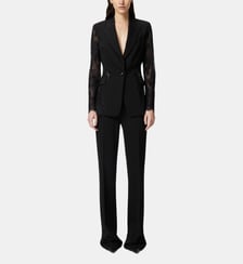 Pantalon élégant évasé en cady technique Pinko