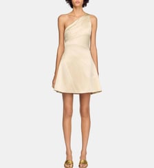 Robe courte satinée à découpes Sandro