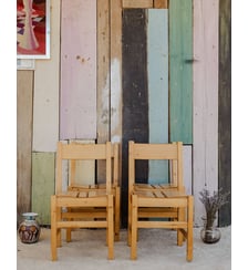Lot de 4 chaises en bois Claude N°1389- Produit chiné Debongout