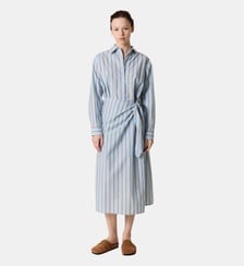 Robe chemise portefeuille longue Rebecca coton bio Leon & Harper
