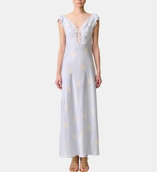 Robe satin fleurs Claudie Pierlot