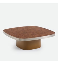 Table basse, plateau en plaqué loupe d'orme, diamètre 100 cm La Redoute Interieurs