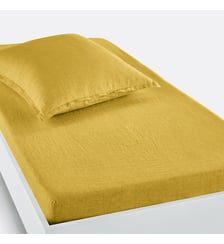 Drap housse enfant lin lavé, bonnet 30cm La Redoute Interieurs