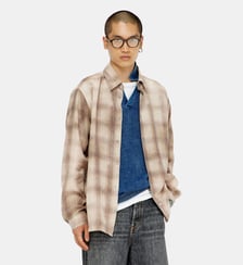 Chemise à carreaux en tissu fluide Diesel