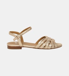 Sandales Plates Ellis Cuir Lamé Bobbies
