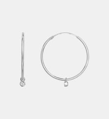 Créoles Pure | Optimiste en Argent avec diamant blanc La Garçonne Diamant