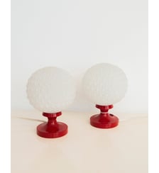 Paire de lampes en métal et verre Julia N°812- Produit chiné Debongout