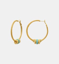 Boucles d'oreilles créoles   doré à l'or fin - Alicudi Satellite