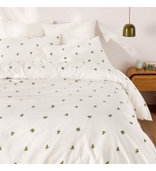 Parure de lit 30% coton recyclé, taie carrée, imprimé trèfles La Redoute Interieurs