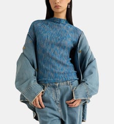 Tricot miraflores en lurex mélange points Momonì