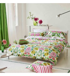 Housse de couette imprimée en percale de coton, ELEONORA EMERALD Designers Guild