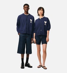Cardigan Col Rond Ami De Coeur en Laine unisexe AMI Paris