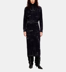 Robe midi en maille mélangée traitée Diesel