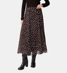 Jupe longue imprimé pois taille haute Ikks