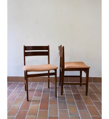 Paire de chaises au tissu corail Alma N°1794- Produit chiné Debongout