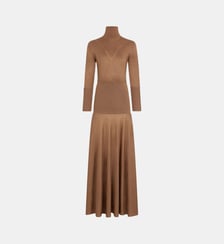 Longue robe fluide en laine Rabanne