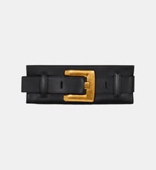 Pochette Anthem en cuir de veau Balmain