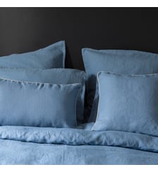 Housse de coussin en lin lavé, AU FIL DU LIN Blanc Cerise