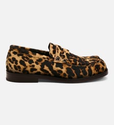 Mocassins imprimés léopard unisexe en cuir de vachette AMI Paris