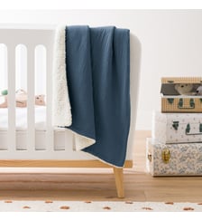 Couverture unie bébé gaze coton et sherpa Kumla La Redoute Interieurs