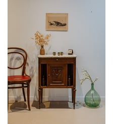 Petit buffet en bois et marbre Gilbert N°1509- Produit chiné Debongout
