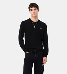 Pull coton uni col V Lacoste