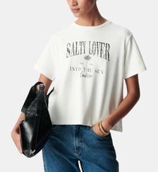 Tee-shirt col rond coton bio message Ikks