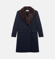 Manteau croisé à col en fausse fourrure - ALEN Gerard Darel