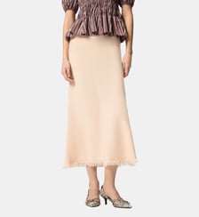 Jupe midi en lin mélangé avec ceinture Pinko