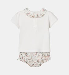 Ensemble T-shirt et bloomer en tissu liberty Cyrillus