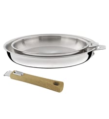 Malice - Série de 2 poêles 20/24 cm inox et poignée bois clair Cuisinox