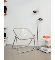 Fauteuil Plona en plexi et métal Jakob N°872- Produit chiné Debongout