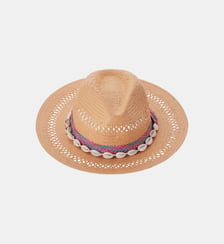 Chapeau style panama avec ruban et coquillages ZINA Wild
