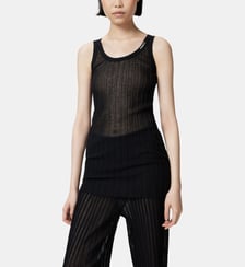 Débardeur long semi-transparent à côtes Pinko
