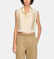 Chemise courte à détails dentelle Sandro
