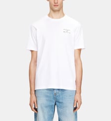 T-shirt en coton classique avec impression en relief Diesel