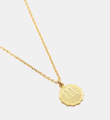 Collier court Astro signe zodiaque laiton doré or fin 24K Nilaï