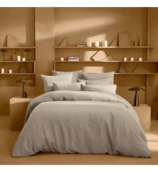 Housse de couette pur lin lavé 165 g/m² uni beige marron Le lin lave taupe Garnier Thiebaut
