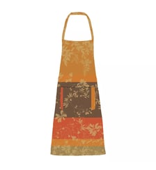 Tablier pur coton enduit 220 g/m² motif jacquard orange marron Mille lierres automne Garnier Thiebaut