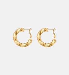 Boucles d'oreilles petites créoles   doré à l'or fin - Tess Satellite