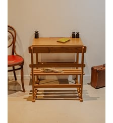 Bureau et son banc en bois Yvan N°527- Produit chiné Debongout