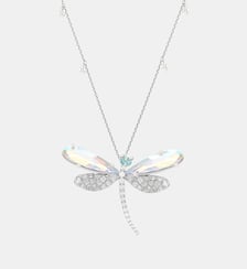 Pendentif et broche Ariana Grande x Swarovski, Perle de cristal, Libellule, Blancs, Métal rhodié Swarovski