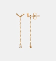 Boucles d'oreilles pendantes Essentielle en Plaqué Or avec diamant blanc La Garçonne Diamant