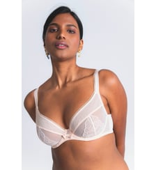 Soutien-gorge balconnet Intuition rose pâle grande taille Maison Lejaby