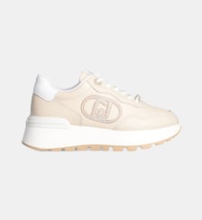 Sneakers noires en cuir avec logo fantaisie Liu Jo